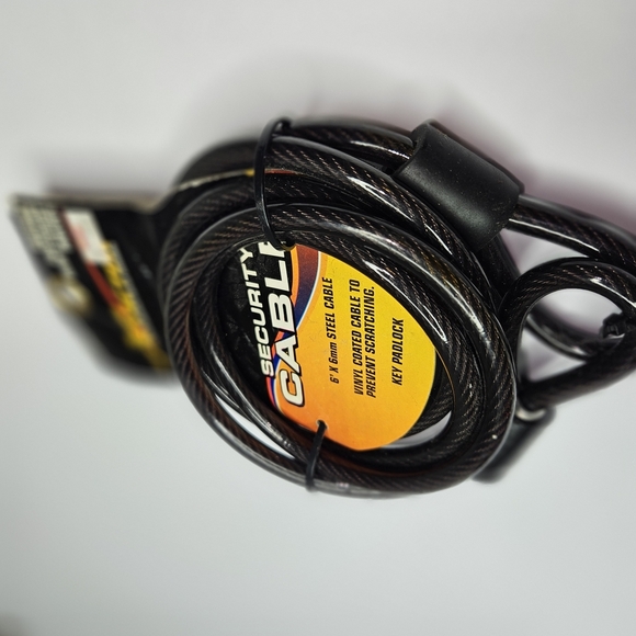 New X Factor Security Cable with Key Padlock - Black - Picture 2 of 2